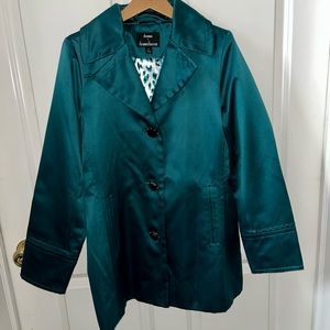 Dennis Basso Water Resistant Satin Swing Jacket small marks on sleeve. See photo